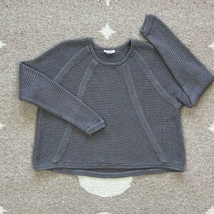 Helmut Lang Gray Plov Open Knit Fine Cord Pullover Sweater Small